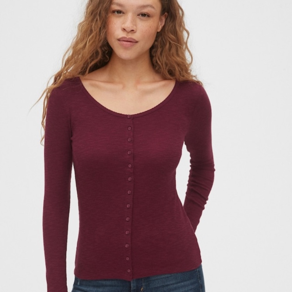 Gap Ribbed Button Front Shirt
